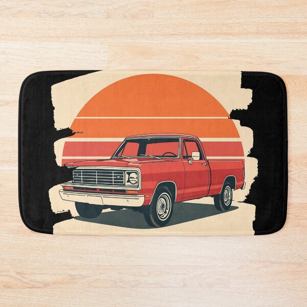 Item preview, Dodg D100 1972 pickup framed by a retro sunset nostalgic background 21 designed and sold by Neon G.
