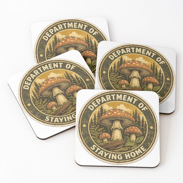 Item preview, Department of Staying Home – Vintage Mushroom Forest Badge | Introvert Homebody Gift designed and sold by irfanshikh.