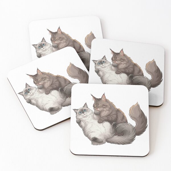 Item preview, Soulmate Cats Series #01 - Protective Hug - Cat Love Art  designed and sold by Quiet Joy Studio.