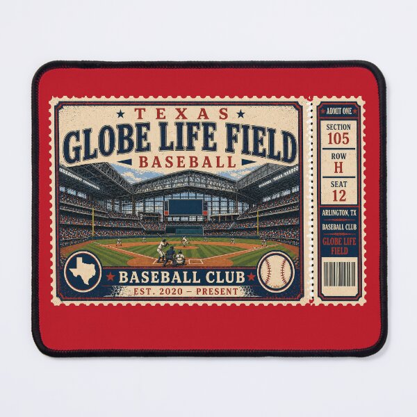 Item preview, Texas Baseball Vintage Ticket Stub Globe Life Field Retro Stadium Design designed and sold by GhostDawgs.