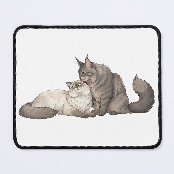 Item preview, Soulmate Cats Series #02 – Grooming Moment – Cozy Cat Illustration designed and sold by Quiet Joy Studio.