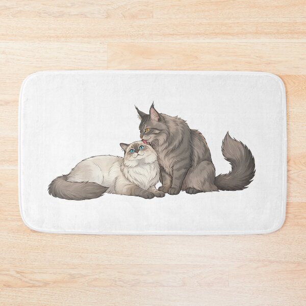 Item preview, Soulmate Cats Series #02 – Grooming Moment – Cozy Cat Illustration designed and sold by Quiet Joy Studio.