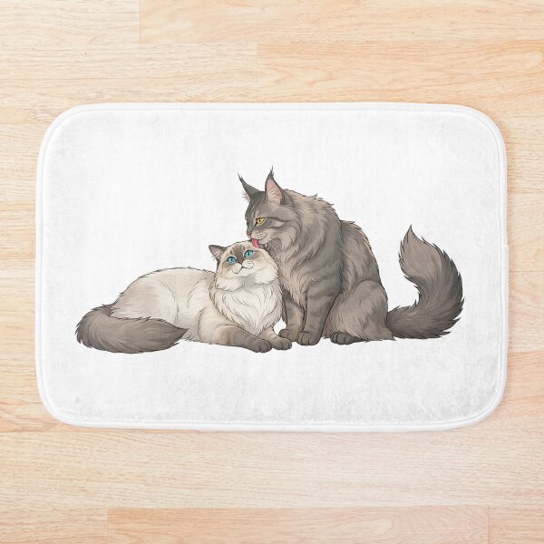 Item preview, Soulmate Cats Series #02 – Grooming Moment – Cozy Cat Illustration designed and sold by Quiet Joy Studio.