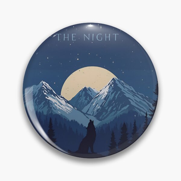 Item preview, Mountain landscape at night, full moon and a single wolf howling Embrace the Night 5 designed and sold by Neon G.