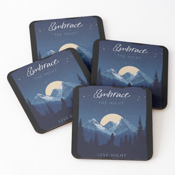 Item preview, Mountain landscape at night, full moon and a single wolf howling Embrace the Night 5 designed and sold by Neon G.