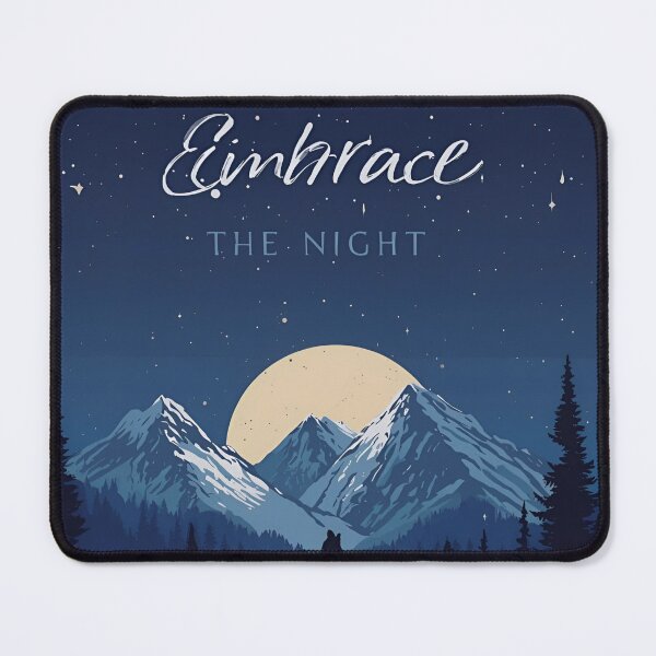 Item preview, Mountain landscape at night, full moon and a single wolf howling Embrace the Night 5 designed and sold by Neon G.