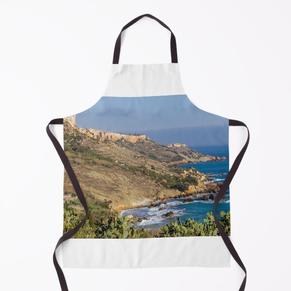 Item preview, Rocky Coastal Cliffs Overlooking Blue Sea and Rugged Shoreline with Prickly Pear Cacti designed and sold by Nmallia.