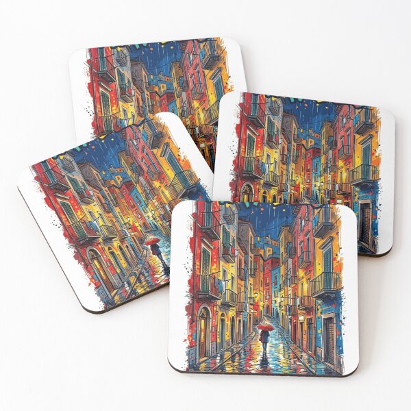 Item preview, Naples Rain Street Sticker designed and sold by Imaginarium of Chaos falcon88 .