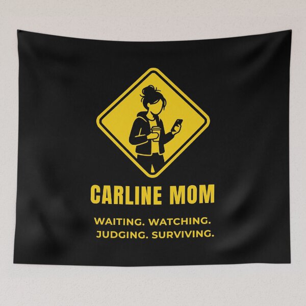 Item preview, Carline Mom – Waiting Watching Judging Surviving | Funny School Pickup Mom Shirt designed and sold by ValentinaHramov.