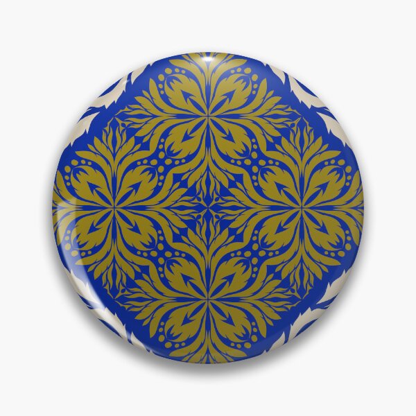 Item preview, Royal Blue and Gold Vintage Damask Floral Pattern Background designed and sold by AdesignbyG.