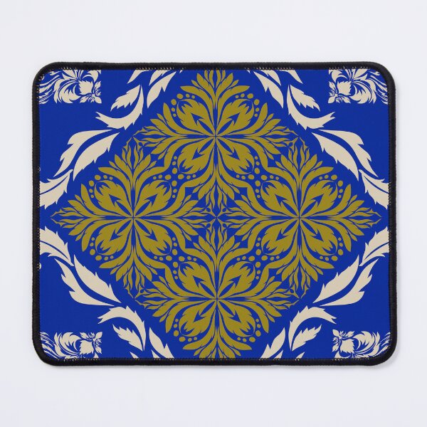 Item preview, Royal Blue and Gold Vintage Damask Floral Pattern Background designed and sold by AdesignbyG.