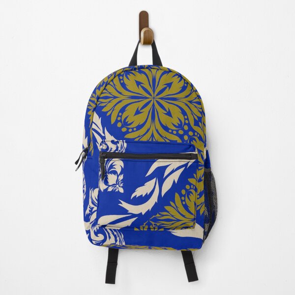 Item preview, Royal Blue and Gold Vintage Damask Floral Pattern Background designed and sold by AdesignbyG.