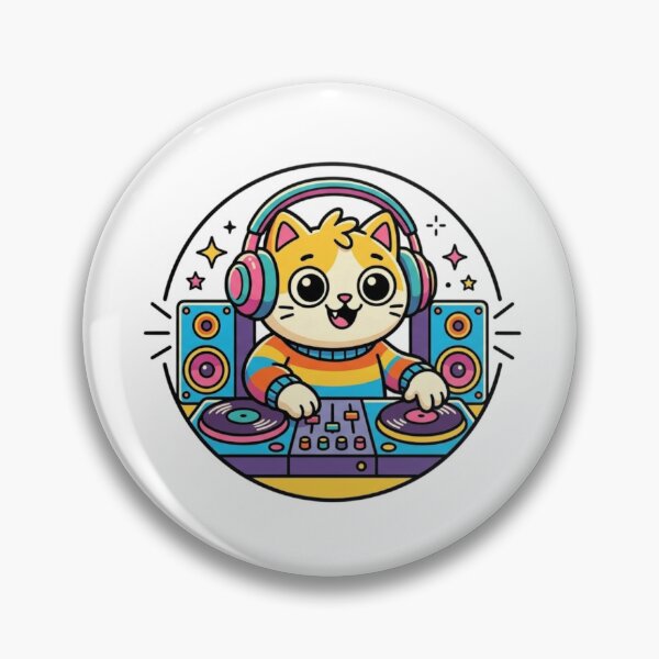 Item preview, Elevate your collection with this vibrant DJ Cat Vector Illustration, designed specifically for designed and sold by Moccroad.
