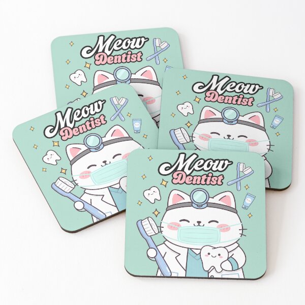 Item preview, Meow Dentist - Cute Kawaii Dental Care Cat Illustration designed and sold by Canache.