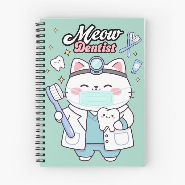 Item preview, Meow Dentist - Cute Kawaii Dental Care Cat Illustration designed and sold by Canache.