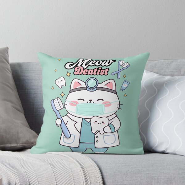 Item preview, Meow Dentist - Cute Kawaii Dental Care Cat Illustration designed and sold by Canache.