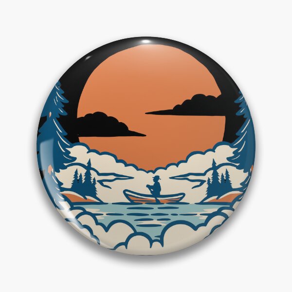Artikelvorschau, Ruhiger Sonnenuntergang auf dem Kanusee – Vintage-Naturabenteuer-Kunst entworfen und verkauft von PACS0011.