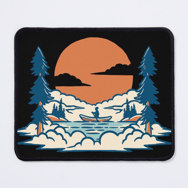 Item preview, Serene Canoe Lake Sunset - Vintage Nature Adventure Art designed and sold by PACS0011.