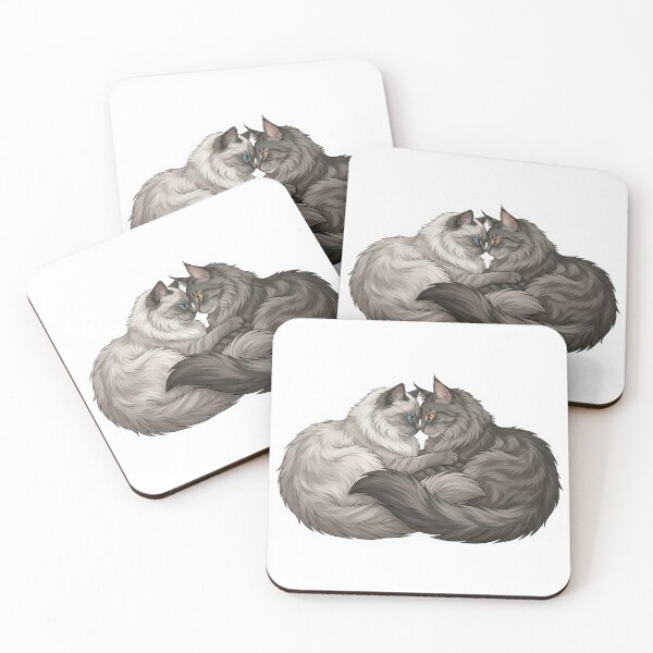 Item preview, Soulmate Cats Series #03 – Nose Touch Bond – Romantic Cat Art  designed and sold by Quiet Joy Studio.
