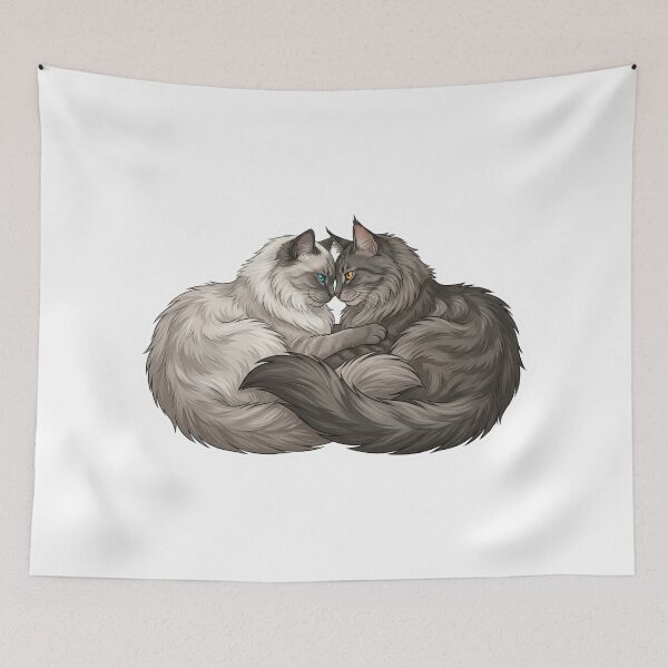 Item preview, Soulmate Cats Series #03 – Nose Touch Bond – Romantic Cat Art  designed and sold by Quiet Joy Studio.