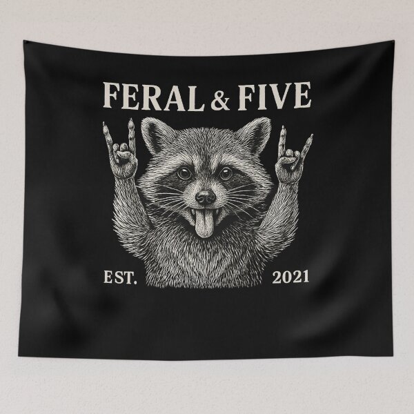 Item preview, Feral And Five Raccoon designed and sold by SiarheiYur.