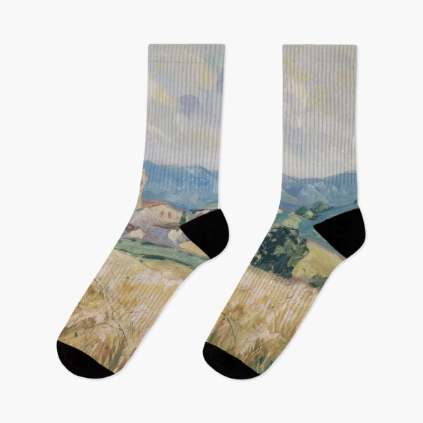 Item preview, French Village Landscape Art | Church and Wheat Field designed and sold by CARRAANN.