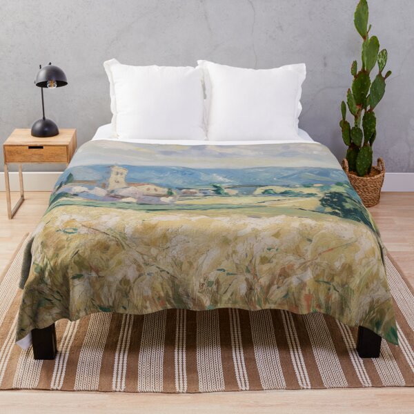 Item preview, French Village Landscape Art | Church and Wheat Field designed and sold by CARRAANN.