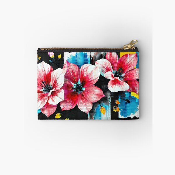 Item preview, Vibrant red abstract geometric flowers designed and sold by ScreenPin.