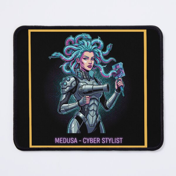 Item preview, Medusa Cyber Stylist - Futuristic Gorgon | Neon Cyberpunk Mythology designed and sold by codex antique.