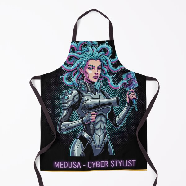 Item preview, Medusa Cyber Stylist - Futuristic Gorgon | Neon Cyberpunk Mythology designed and sold by codex antique.