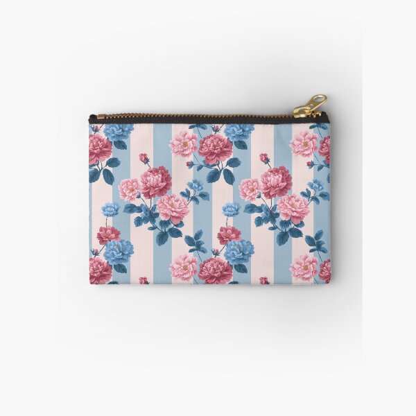 Item preview, Vintage Peony Stripe Pattern | Grandmillennial Pink and Blue Roses | Victorian Botanical Floral Stripe | Classic French Country Florals | Romantic Summer Bloom Pattern | Retro Chinoiserie Peony designed and sold by VivaFy.