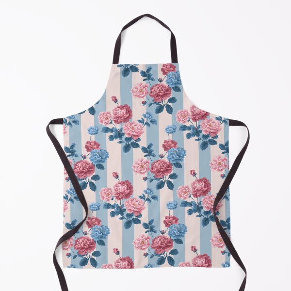 Item preview, Vintage Peony Stripe Pattern | Grandmillennial Pink and Blue Roses | Victorian Botanical Floral Stripe | Classic French Country Florals | Romantic Summer Bloom Pattern | Retro Chinoiserie Peony designed and sold by VivaFy.