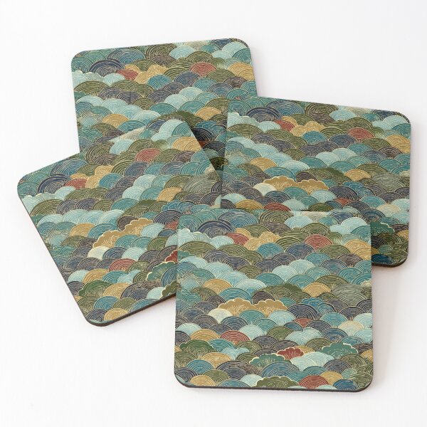 Item preview, Vintage Japanese Seigaiha Wave Pattern Aesthetic designed and sold by NicolasGlowArt.
