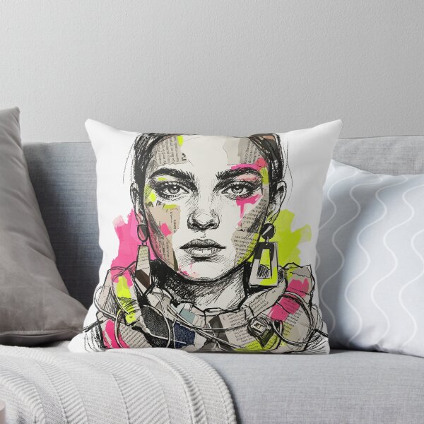 Item preview, Retrato de Mujer Avant-Garde Moda Neón designed and sold by TaruHonu.