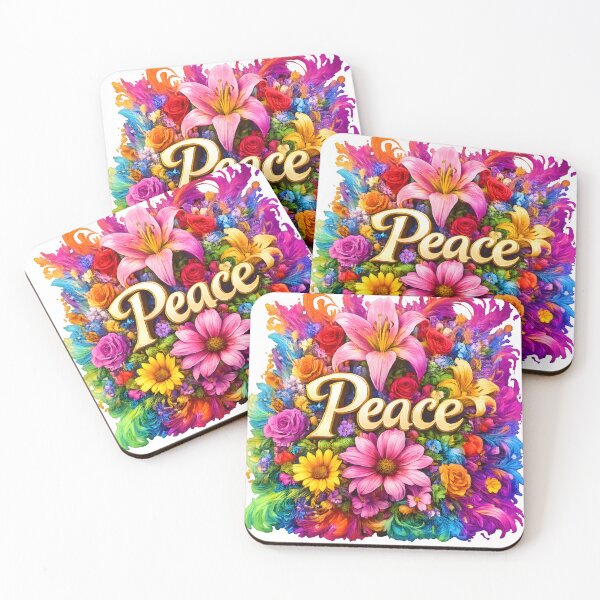 Item preview, Peace 5D Floral Explosion – Vibrant Colorful Flower Art | Positive Energy & Harmony Design designed and sold by Imagetore.