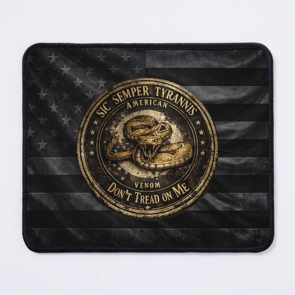 Item preview, Semper Tyrannis Snake Vintage American Flag Emblem designed and sold by artistwill.