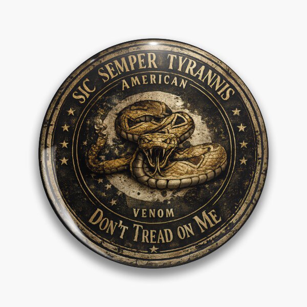 Item preview, Semper Tyrannis Snake Vintage American Flag Emblem designed and sold by artistwill.
