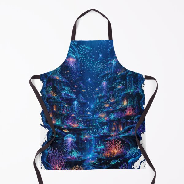 Item preview, Bioluminescent Underwater World – Fantasy Ocean City Jellyfish Glow Art designed and sold by NAJURE.