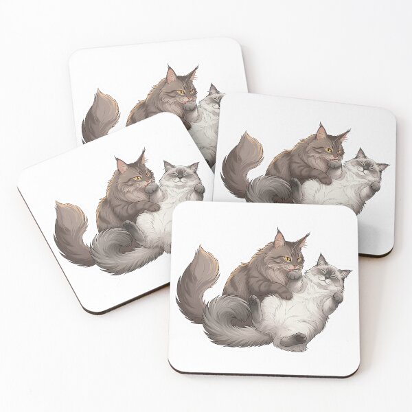 Item preview, Soulmate Cats Series #04 – Sleeping Together – Cozy Cat Illustration  designed and sold by Quiet Joy Studio.