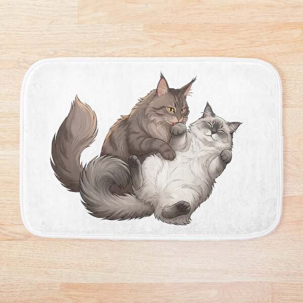 Item preview, Soulmate Cats Series #04 – Sleeping Together – Cozy Cat Illustration  designed and sold by Quiet Joy Studio.