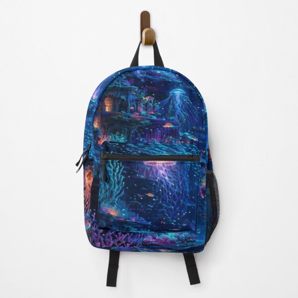 Item preview, Bioluminescent Underwater World – Fantasy Ocean City Jellyfish Glow Art designed and sold by NAJURE.