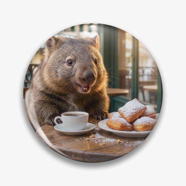 Item preview, Wombat Has Coffee and Beignets in New Orleans designed and sold by Tridentulus.