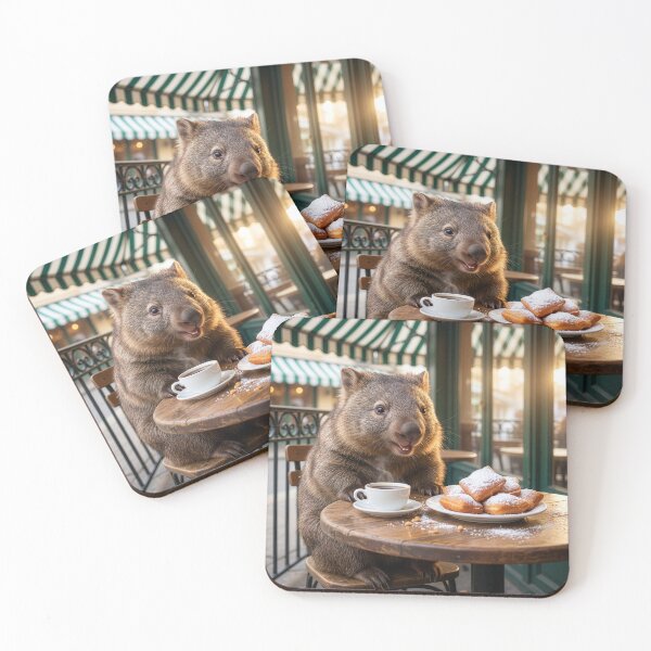 Item preview, Wombat Has Coffee and Beignets in New Orleans designed and sold by Tridentulus.