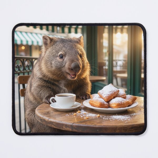Item preview, Wombat Has Coffee and Beignets in New Orleans designed and sold by Tridentulus.