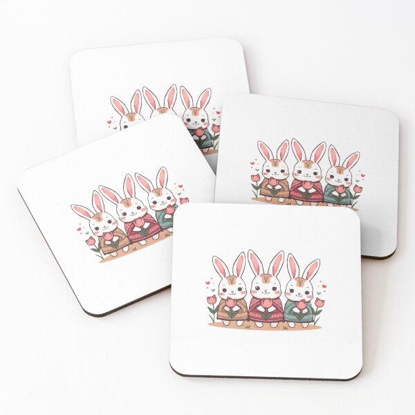 Item preview, Rabbits with Tulips designed and sold by PatronesKawai.