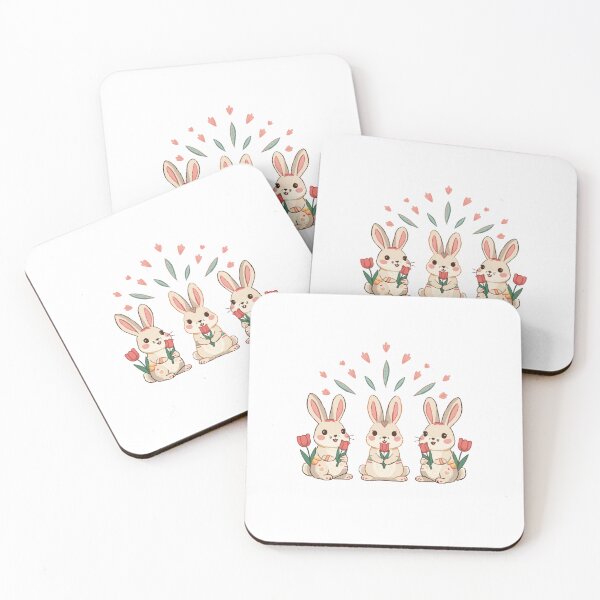 Item preview, Rabbits with Tulips designed and sold by PatronesKawai.