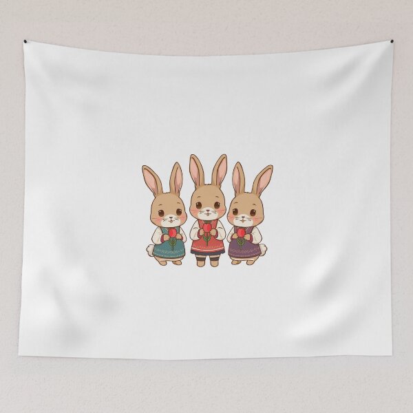 Item preview, Rabbits with Tulips designed and sold by PatronesKawai.