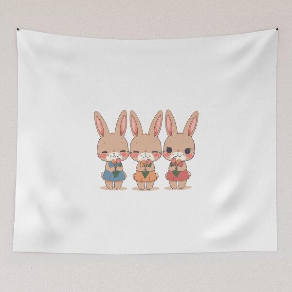 Item preview, Rabbits with Tulips designed and sold by PatronesKawai.