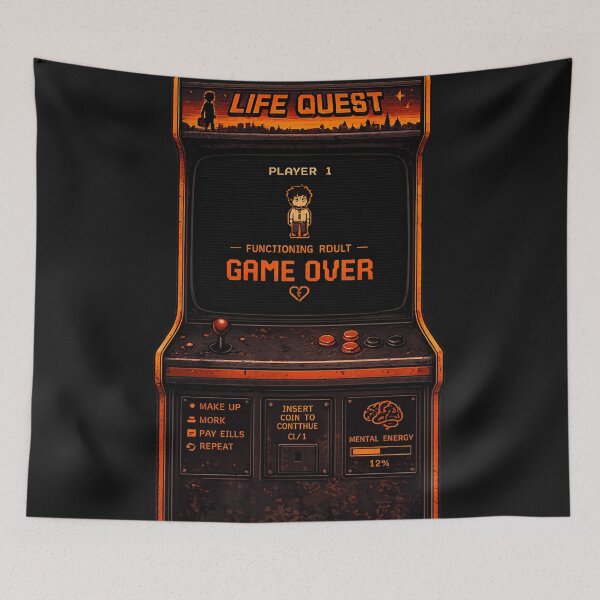 Item preview, Life Quest Game Over Functioning Adult – Retro Arcade Machine Funny Adult Life Art | Gamer Humor Gift designed and sold by irfanshikh.
