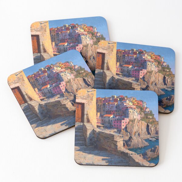 Item preview, Manarola Cinque Terre Italy Rustic Door Coastal Village Ligurian Sea Dusk designed and sold by daila70.